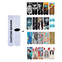 Chaussettes d'équipage personnalisées avec impression numérique 3D de personnalité au design personnalisé Chaussettes imprimées par sublimation
