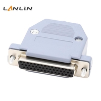 Conector de Diagnóstico Automotriz DB44 de 3 Filas Tipo Soldadura Macho Hembra con Carcasa de Plástico Gris