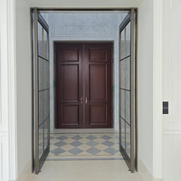 Porte battante intérieure exclusive en verre trempé transparent noir mat, design exclusif, pour bureaux et hôtels haut de gamme