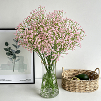 Bunga Gypsophila Plastik Real Touch, Bunga Baby Breath Buatan Untuk Dekorasi Pernikahan, Rumah, Taman, Vas, Buket DIY, dan Gapura