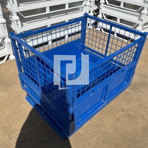 <strong>Hot</strong> <strong>Sale</strong> Heavy-duty Warehouse Stacking Folding Metal Wire Mesh Container <strong>Pallet</strong> Storage Cages - Product Image 6