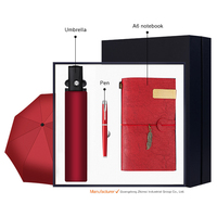 Nouveauté : Coffret cadeau d'affaires de luxe personnalisé comprenant un parapluie, un stylo et un carnet A6 pour une publicité et une promotion efficaces