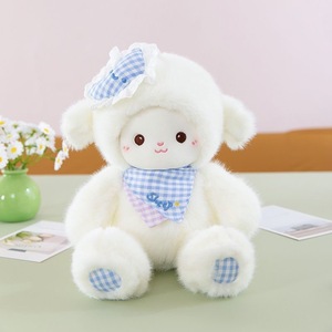 ของเล่นตุ๊กตาแกะนุ่มสบายยัดไส้รูปสัตว์การ์ตูนตุ๊กตาแกะพร้อมผ้ากันเปื้อนเด็กของขวัญวันหยุดวันเกิดสำหรับสาวน้อยน่ารัก - Product Image 5