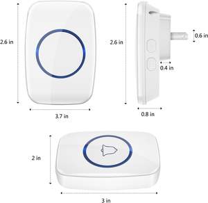 Bel pintu nirkabel dengan 1 <span class=keywords><strong>2</strong></span> 3 penerima tahan air 38 nada dering bel pintu pintar colokan AS UK EU - Product Image 5
