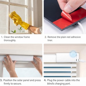 2 panneaux solaires haute efficacité 3,4 W 6 V pour stores motorisés avec connecteur USB-C et fonctionnement sur batterie au lithium - Product Image 6