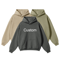 Sweat à capuche unisexe personnalisé avec impression en relief, coupe oversize, en polaire, pour l'hiver, décontracté, coupe courte, épais, pour homme