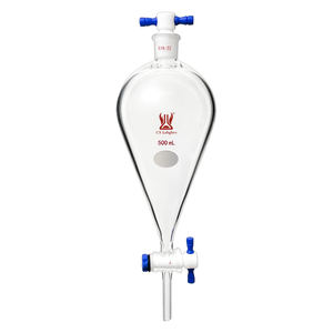 Laboratório Vidraria PTFE Em Forma De Vidro De Borosilicato De Funil Separatório/Vidro Stopcock Resistente De Alta Temperatura - Product Image 1