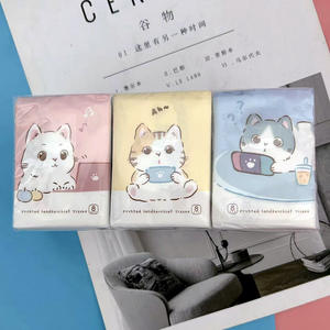 Senwen Happy Cat Mouchoirs en papier Vierge Pâte de bois Poche Boîte de <span class=keywords><strong>cube</strong></span> en tissu 9 paquets 3 plis 8 feuilles Joli chat <span class=keywords><strong>Mouchoir</strong></span> en tissu - Product Image 6