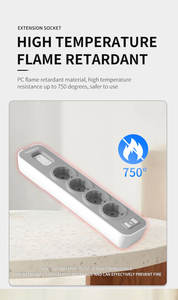 Multiprise NOVA série 2026, nouvelle conception, 16A 4000W, interrupteur de protection contre les surcharges, protection contre les surtensions, coque de prévention des incendies pour la maison et le bureau - Product Image 6