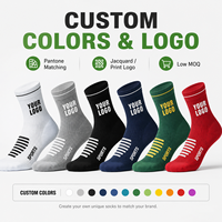 Chaussettes de sport pour hommes avec logo personnalisé sur le dessous, mélange de coton, séchage rapide et respirantes pour la salle de sport et les activités sportives