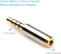 Adaptateur pour casque Audio, 3.5mm, mâle à 2.5mm femelle, convertisseur de casque, 3 anneaux, prise Jack plaqué or, stéréo