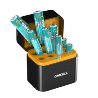 Pilas AAA GMCELL de 1.5V y 1300mWh, Pilas Recargables de Litio No.7 para Relojes y Juguetes con Cargador de 8 Ranuras