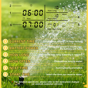 Large Screen Garden Automatic Watering <b>Timer</b> Digital Smart Irrigation No Batteries for Outdoor Lawn Yard - Product Image 6