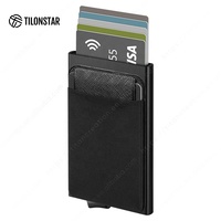 TILONSTAR dompet Pop up Pria, LOGO pribadi ramping pelindung kartu kredit pemegang kartu logam dompet pemegang kartu