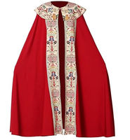 Robe de prêtre catholique de style européen religieux pour hommes, uniforme de clergé à manches longues en polyester, broderie personnalisée du logo