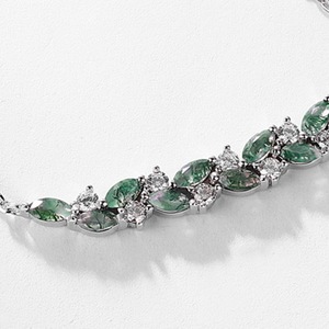 Collar con Colgante <span class=keywords><strong>de</strong></span> Barra Sonriente <span class=keywords><strong>de</strong></span> Plata <span class=keywords><strong>de</strong></span> Ley S925 con Ágata Musgosa <span class=keywords><strong>de</strong></span> Corte Marquesa y Detalles <span class=keywords><strong>de</strong></span> Moissanita para Mujer - Product Image 3