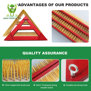 Outil de peignage de toilettage de <span class=keywords><strong>gazon</strong></span> en plastique de cadre d'acier de brosse de Triangle d'herbe artificielle résistante pour le terrain de Football - Product Image 4