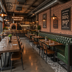 Ron Group Solution Complète Mobilier Commercial : Table Carrée en Bois et Banquette Courbe Capitonnée en Cuir pour <span class=keywords><strong>Restaurant</strong></span> - Product Image 3