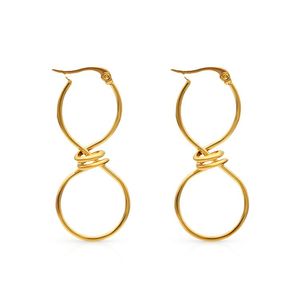 Chris April เงินเกาหลีเครื่องประดับต่างหูบิดเกลียวขนาดใหญ่ชุบทอง18K - Product Image 1