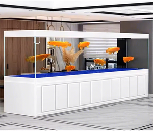 Acuario <span class=keywords><strong>Grande</strong></span> de Alta Capacidad Fabricado por Profesional de Vidrio, Tanque de Peces Cuadrado Personalizado para Decoración Otoñal del Hogar - Product Image 5