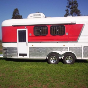 Heavy-Duty Luxury 2-Horse <b>Towable</b> Food Trailer 4-Wheel Adjustable Angle Load Cargo Transport Durable Aluminum Alloy Design - Product Image 5