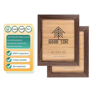 wholesale Country-style wooden photo frames are brown natural environmentally for wall hanging and desktop photo frames