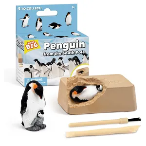 Bambini scavare giocattoli educazione per bambini giochi di caccia al tesoro modello animale simpatico cartone animato pinguino scavare stelo Kit di scavo giocattolo per bambino