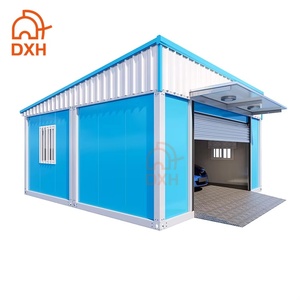 DXH Conceptions de <span class=keywords><strong>garage</strong></span> conteneur moderne personnalisé en usine Abris de voiture à panneaux sandwich portables préfabriqués pour voitures et camions - Product Image 2
