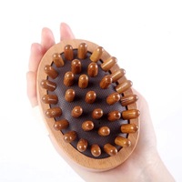 Cepillo de Masaje Capilar de Madera Natural Ecológico con Logotipo Personalizado, Cepillo Ovalado para Relajación Corporal Completa y Cervical