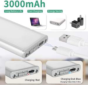 Dolap LED Hareket Sensörlü Işıklar 140 LED İç Mekan Kablosuz Şarj Edilebilir Çıkarılabilir Lityum Pil Gece Lambası Otel İçin - Product Image 4