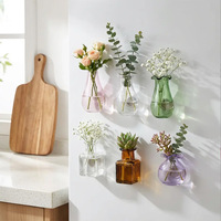 Ensemble de 6/10 mini-vases en verre magnétiques, autocollants pour réfrigérateur, décoration miniature magnétique pour réfrigérateur