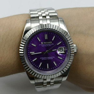 Reloj Mecánico SEILOCE Simple de Acero Inoxidable de 36/39 mm con Movimiento NH35, Reloj Mecánico Luminoso - Product Image 4