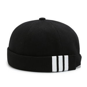 Moda Color puro Gorra sin ala Algodón Parejas Sombreros deportivos Landlord Dome Melon Hat Beanie Hip Hop Gorras de béisbol Sin borde - Product Image 2