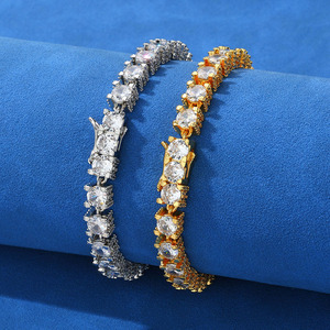 6mm Eternity Tennis Moissanite Bracelet <b>Crown</b> Setting 925 <b>Silver</b> Solid Gold Electroplated Hip Hop Custom Iced Jewelry Vendor B2B - Product Image 2