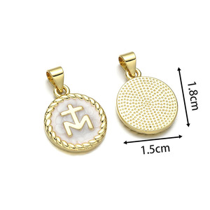 JS2095 Dijes de Moneda Esmaltados en Rosa Pastel, Blanco y Azul de Nuestra Señora de Guadalupe, Jesús y San Judas, Suministros de Joyería Religiosa Católica - Product Image 3