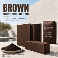 Poudre de pigment d'oxyde de fer brun haute pureté pour la coloration des carreaux de sol en ciment, du béton, résistante à la chaleur, stable aux UV, en vrac