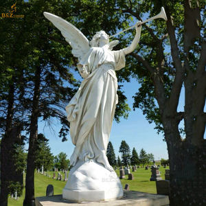 Statue <span class=keywords><strong>d</strong></span>'ange <span class=keywords><strong>en</strong></span> marbre blanc naturel, sculpture à la main, statue de l'ange, de psophiles - Product Image 4