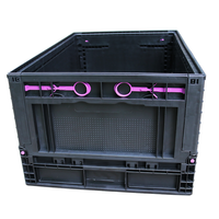 Joignez la boîte pliable en plastique, boîte de rangement d'entrepôt, boîte de rotation empilable Mobile avec couvercle