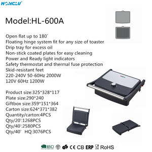 Gril de contact antiadhésif personnalisé de 2000W à 180 degrés Machine à sandwich électrique professionnelle Presse à <span class=keywords><strong>panini</strong></span> domestique Plaques chauffantes pour barbecue - Product Image 2