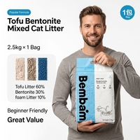 Litière pour chat mixte, mélange de tofu et de bentonite, faible teneur en poussière, agglomération rapide, désodorisant, sable pour chat