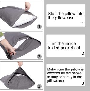 Tùy chỉnh chất lượng bông khách sạn Trắng gối Bìa siêu mềm và thoáng khí gối trường hợp biểu tượng tùy chỉnh - Product Image 6