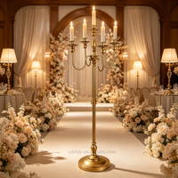 Candélabre en métal haut de gamme à 5 bras, spirale dorée/blanche, pour centre de table de mariage, fête ou décoration intérieure moderne