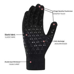 Wholesale Custom Logo Jacquard Anti-Slip Windproof Winter Knitted <strong>Gloves</strong> Thickened Full Fingers <strong>Touchscreen</strong> Daily Outdoor Use - Product Image 2