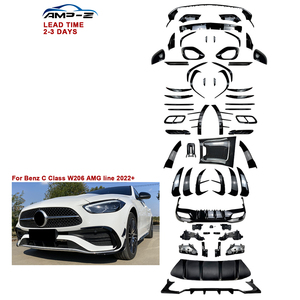 AMP-Z pour Classe C W206 AMG Line 2022+ : Lame de pare-chocs avant, séparateur latéral, autocollant, aileron, spoiler de pare-chocs, diffuseur - Product Image 1