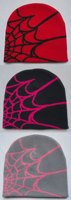 Venta al por mayor Knit Skully Cap Beanie Hat Warm Knitted Binnie Hat Spider Web Pattern Winter Skull Cap Jacquard Y2k Beanie