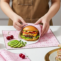 Papier d'aluminium jetable imperméable de qualité alimentaire, résistant à la graisse, en nid d'abeille, isolant, pour burritos, sandwichs et burgers