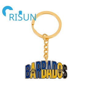 Llavero de Metal con <span class=keywords><strong>Bandera</strong></span> Nacional de <span class=keywords><strong>Barbados</strong></span>, Trípode Caribeño, Esmalte Personalizado al por Mayor, Recuerdo - Product Image 4