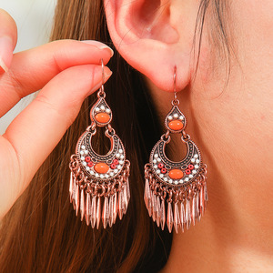 Bohemian <b>Tassel</b> <b>Earrings</b> Set Colorful Drop Alloy Women's Party Jewelry Fashion Dangle <b>Earrings</b> - Product Image 3