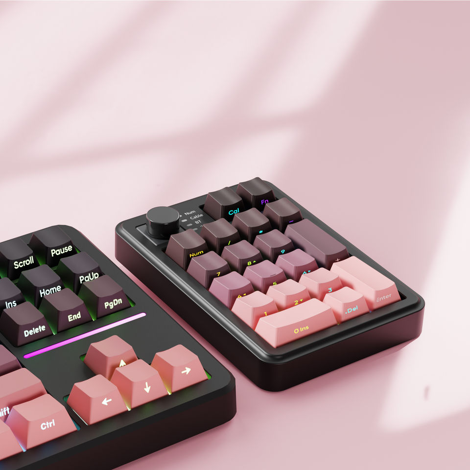 Portable 20-Keys Mini Numeric Mechanical RGB Backlit Keyboard Custom ...