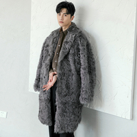 YR1233 manteau de fourrure d'agneau de mouton bouclé de style classique pour hommes accepter le pardessus d'hiver de fabrication personnalisée